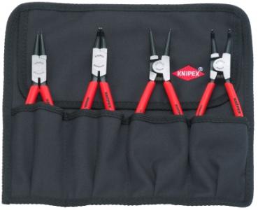 KNIPEX 00 19 56 Sicherungsringzangen-Set, Rolltasche, 4-teilig 