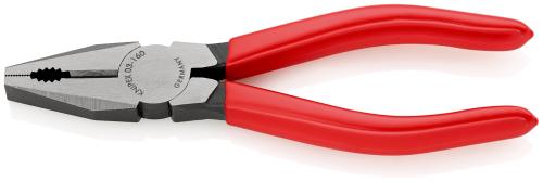KNIPEX 03 01 160 EAN Combination Pliers plastic coated black atramentized 160 mm 