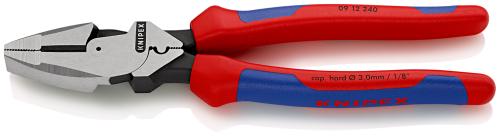 KNIPEX 09 12 240 SB Lineman's Pliers American style with multi-component grips black atramentized 240 mm 