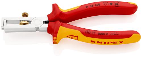 KNIPEX 11 06 160 SB Alicate pelacables Con muelle de apertura universal aislados con fundas multicomponentes, según norma VDE cromado 160 mm 