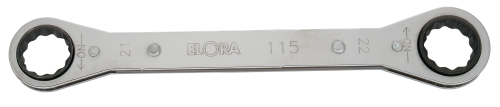 ELORA 115-19x22 Ratchet Ring Spanner, straight 