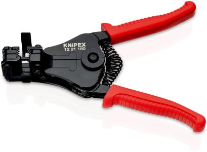 KNIPEX 12 21 180 SB Insulation Stripper with adapted blades with plastic grips black lacquered 180 mm 