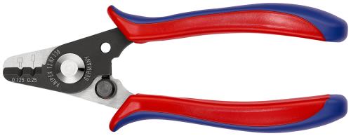 KNIPEX 12 82 130 SB Wire Stripper for fibre optics with plastic grips burnished 130 mm 