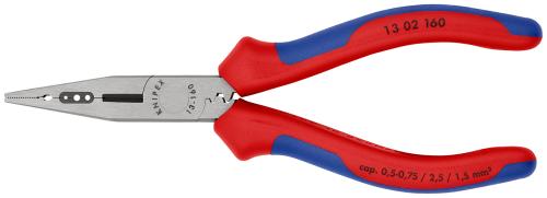 KNIPEX 13 02 160 SB Electricians' Pliers with multi-component grips black atramentized 160 mm 