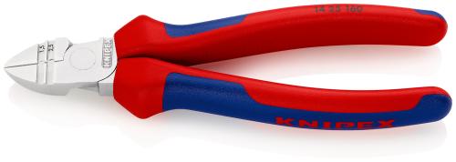 KNIPEX 14 25 160 Alicates de corte diagonal con función de pelacables con fundas multicomponentes cromado 160 mm 
