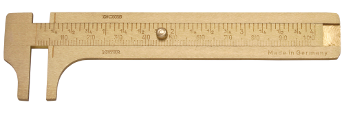 ELORA 1519 Messing-Taschenmessschieber "Knopfmass", Messbereich 100 mm 