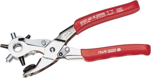 NWS 170K-12-220 Revolverloch- und Ösenzange mit auswechselbaren Lochpfeifen und Feststellvorrichtung, 220 mm 