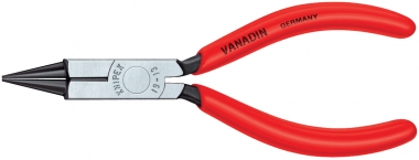 KNIPEX 19 03 130 Rundzange mit Schneide (Schmuckbiegezange) mit Kunststoff überzogen verchromt 130 mm 