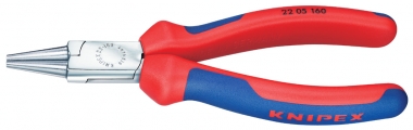KNIPEX 22 05 140 Alicate de boca redonda con fundas multicomponentes cromado 140 mm 