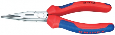 KNIPEX 25 05 140 Alicate de montaje (alicate de radio) con fundas multicomponentes cromado 140 mm 