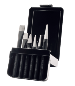 ELORA 266K Meissel- und Durchtreiber-Satz in einer Metallkassette, 6-teilig 