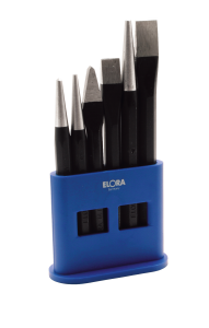 ELORA 266KS Chisel and Punch Set in plastic stand, 6-pcs. 