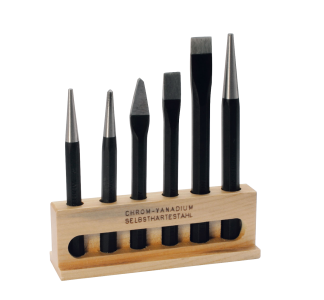 ELORA 266S Chisel and Punch Set in wooden stand, 6-pcs. 