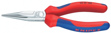 KNIPEX 30 25 140 Langbeckzange mit Mehrkomponenten-Hüllen verchromt 140 mm 