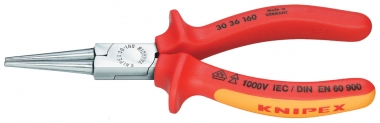KNIPEX 30 36 160 Langbeckzange isoliert mit Mehrkomponenten-Hüllen, VDE-geprüft verchromt 160 mm 