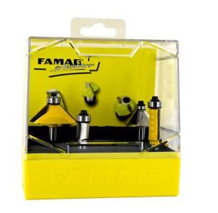 FAMAG 3101.940A Kanten und Bündigfräser, Satz, 4-teilig 