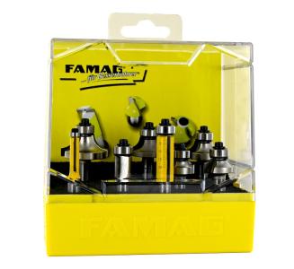 FAMAG 3109.908 Combination set of 8 milling cutters with 8mm shank, set of 8 pieces 