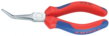 KNIPEX 31 25 160 Greifzange (Nadelzange) mit Mehrkomponenten-Hüllen verchromt 160 mm 