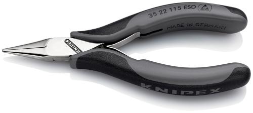 KNIPEX 35 22 115 ESDSB Elektronik-Greifzange ESD mit Mehrkomponenten-Hüllen 115 mm 