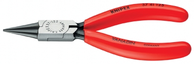 KNIPEX 37 41 125 Flat Nose Pliers for precision mechanics plastic coated black atramentized 125 mm 