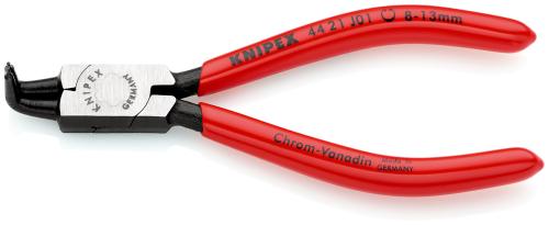 KNIPEX 44 21 J01 SB Alicate para arandelas para arandelas interiores en taladros recubiertos de plástico negro atramentado 130 mm 