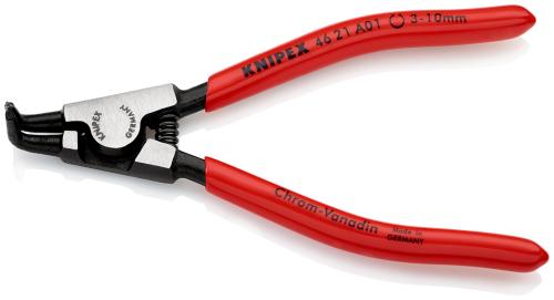 KNIPEX 46 21 A01 SB Alicate para arandelas para arandelas exteriores de ejes recubiertos de plástico negro atramentado 125 mm 