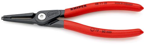 KNIPEX 48 11 J2 SB Präzisions-Sicherungsringzange für Innenringe in Bohrungen mit rutschhemmendem Kunststoff überzogen grau atramentiert 180 mm 
