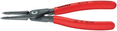 KNIPEX 48 11 J0 Präzisions-Sicherungsringzange für Innenringe in Bohrungen mit rutschhemmendem Kunststoff überzogen grau atramentiert 140 mm 