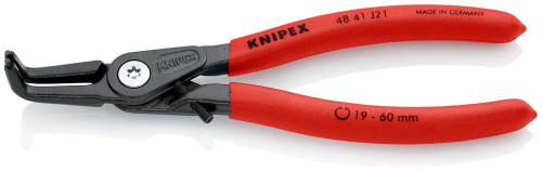 KNIPEX 48 41 J21 Präzisions-Sicherungsringzange für Innenringe in Bohrungen mit rutschhemmendem Kunststoff überzogen grau atramentiert 165 mm 