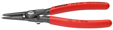 KNIPEX 49 31 A0 Präzisions-Sicherungsringzange für Außenringe auf Wellen mit Überdehnungsschutz mit rutschhemmendem Kunststoff überzogen grau atramentiert 140 mm 