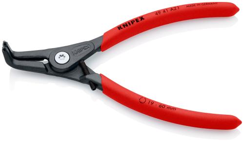 KNIPEX 49 41 A21 Präzisions-Sicherungsringzange für Außenringe auf Wellen mit rutschhemmendem Kunststoff überzogen grau atramentiert 165 mm 