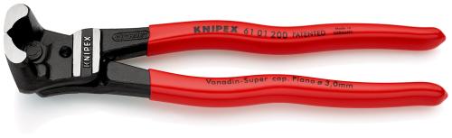 KNIPEX 61 01 200 SB Bolzen-Vornschneider hochübersetzt mit Kunststoff überzogen schwarz atramentiert 200 mm 