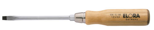 ELORA 636-IS 100 Schraubendreher mit Holzheft, Schlitz 1,0x5,5 