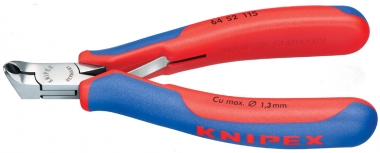 KNIPEX 64 52 115 Elektronik-Vornschneider mit Mehrkomponenten-Hüllen 115 mm 