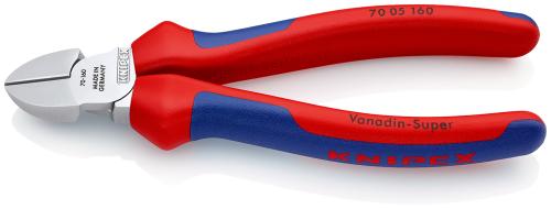 KNIPEX 70 05 160 SB Seitenschneider mit Mehrkomponenten-Hüllen verchromt 160 mm 