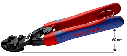 KNIPEX 71 22 200 T BK CoBolt® Kompakt-Bolzenschneider mit schlanken Mehrkomponenten-Hüllen, mit integrierter Befestigungsöse zum Anbringen einer Absturzsicherung schwarz at 