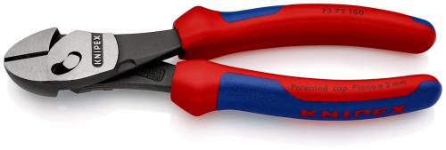 KNIPEX 73 72 180 BK TwinForce® Hochleistungs-Seitenschneider mit Mehrkomponenten-Hüllen schwarz atramentiert 180 mm 