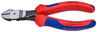 KNIPEX 74 12 160 High Leverage Diagonal Cutter with multi-component grips black atramentized 160 mm 