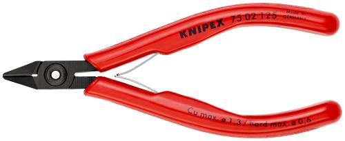 KNIPEX 75 02 125 SB Elektronik-Seitenschneider mit Kunststoff-Hüllen brüniert 125 mm 