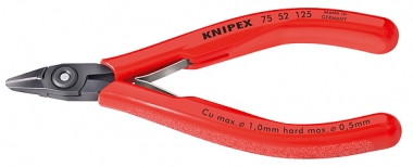 KNIPEX 75 52 125 Electronics Diagonal Cutter with plastic grips burnished 125 mm 