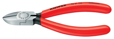 KNIPEX 76 01 125 Diagonal Cutter for electromechanics plastic coated black atramentized 125 mm 