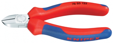 KNIPEX 76 05 125 Diagonal Cutter for electromechanics with multi-component grips chrome plated 125 mm 