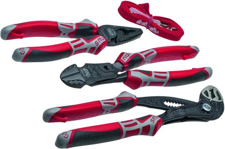 NWS 766 Combined tool set, 3-part, combination pliers, side cutters, water pump pliers 