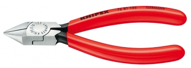 KNIPEX 76 81 125 Seitenschneider für Elektromechaniker mit Kunststoff überzogen schwarz atramentiert 125 mm 
