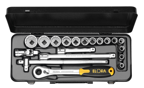 ELORA 771-LINDMF Steckschlüssel-Satz 1/2", Sechskant, 19-teilig 10-32 mm 
