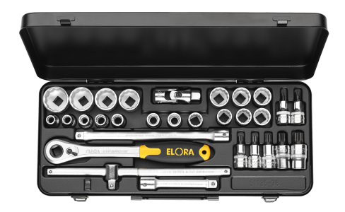 ELORA 770-OKLXZNU Socket Set 1/2", bi-hexagon+xzn, 30-pcs. 10-32 mm 