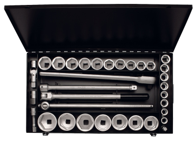 ELORA 770-S24/1 MU Socket Set 3/4", bi-hexagon, 34-pcs. 18-60 mm 