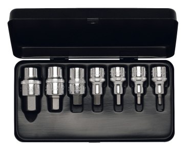 ELORA 770-INMTIN Socket Set 1/2", inside-hexagon titan, 9-pcs. 4-19 mm 