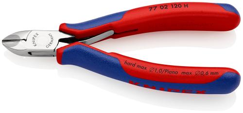 KNIPEX 77 02 120 H Elektronik-Seitenschneider mit eingesetzter Hartmetallschneide mit Mehrkomponenten-Hüllen 120 mm 