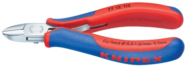 KNIPEX 77 12 115 Elektronik-Seitenschneider mit Mehrkomponenten-Hüllen 115 mm 